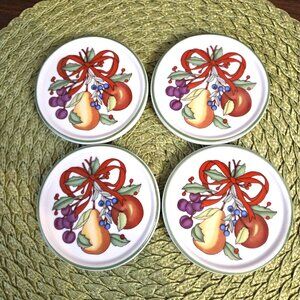 DANSK Holiday Harvest Ceramic Coasters, Set of Four
